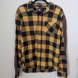 RSQ Mustard and Black Checkered Shirt
